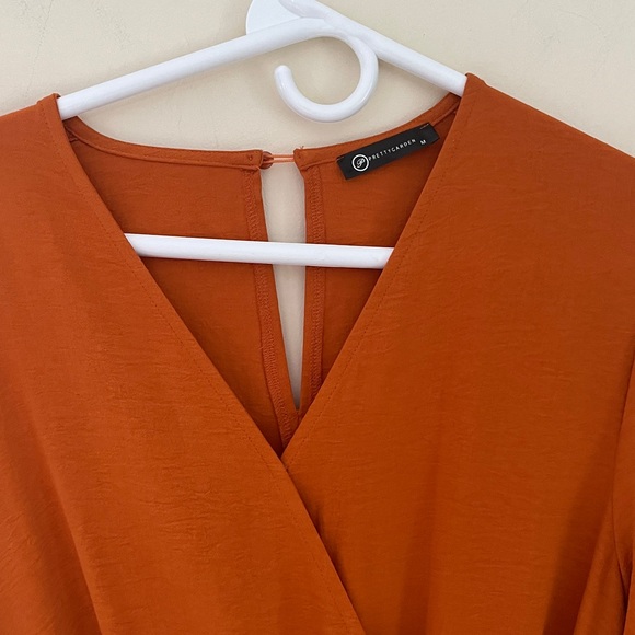 PRETTYGARDEN Rust Orange Long Sleeve Jumpsuit M NWOT - Picture 9 of 13